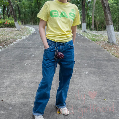 handmade star rivet realistic snake apple charm necklace pants chain