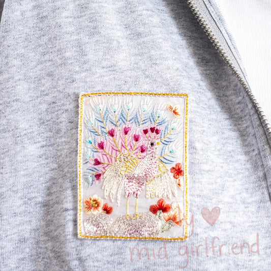 peacock chinese traditional hand-stitched miao embroidery fabric patch