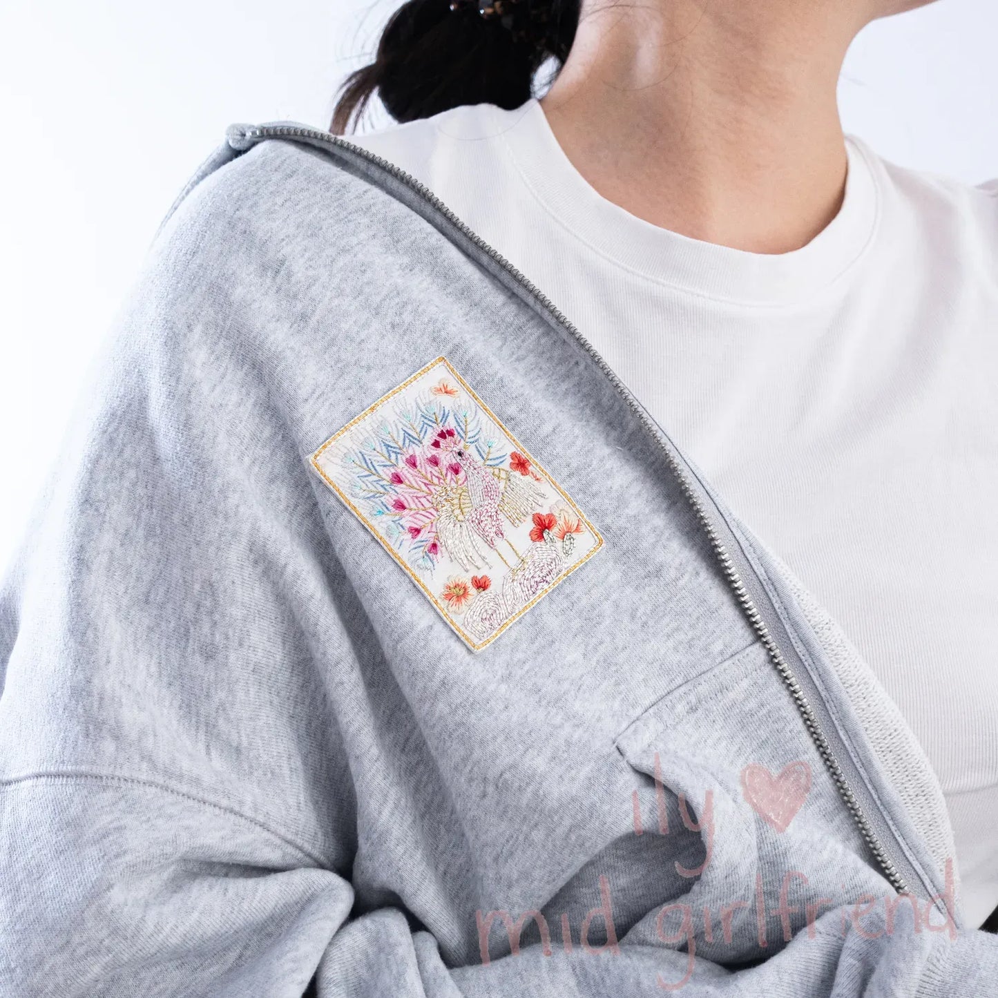 peacock chinese traditional hand-stitched miao embroidery fabric patch