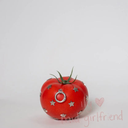 handmade star rivet realistic tomato charm necklace pants chain