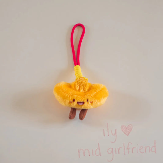 beijing yellow-glazed tile god of wealth temple lucky gold ingot plush charm