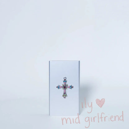 handmade colorful collage cross aluminum alloy cigarette case
