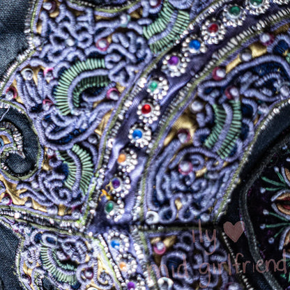chinese traditional hand-stitched miao embroidery fabric crossbody bag ethnic boho style
