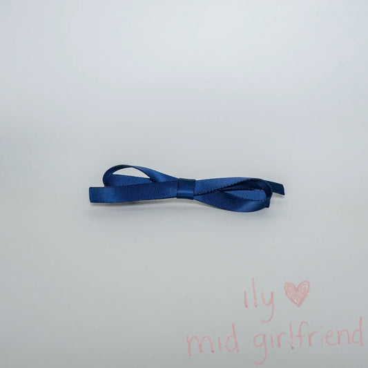 handmade glossy blue satin hair clip duckbill clip minimalist chic