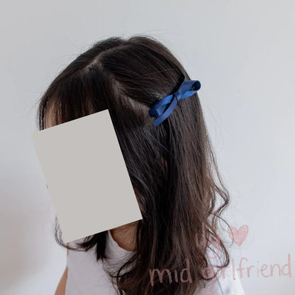 handmade glossy blue satin hair clip duckbill clip minimalist chic