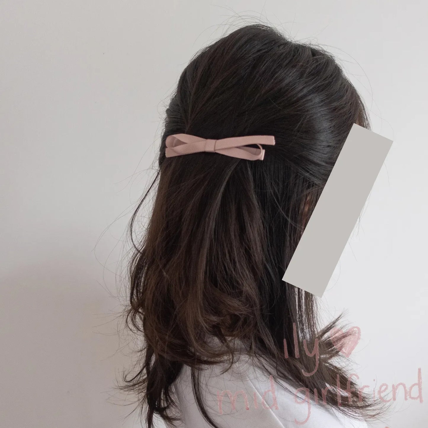 handmade glossy pink satin hair clip spring clip aesthetic princess style