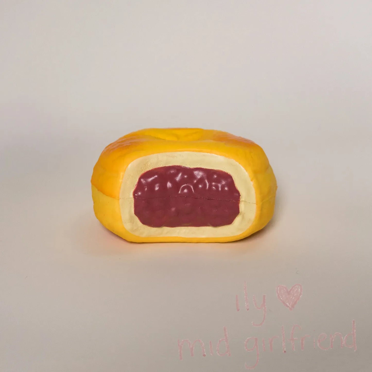 realistic red bean bun slow rising squishy stress relief toy