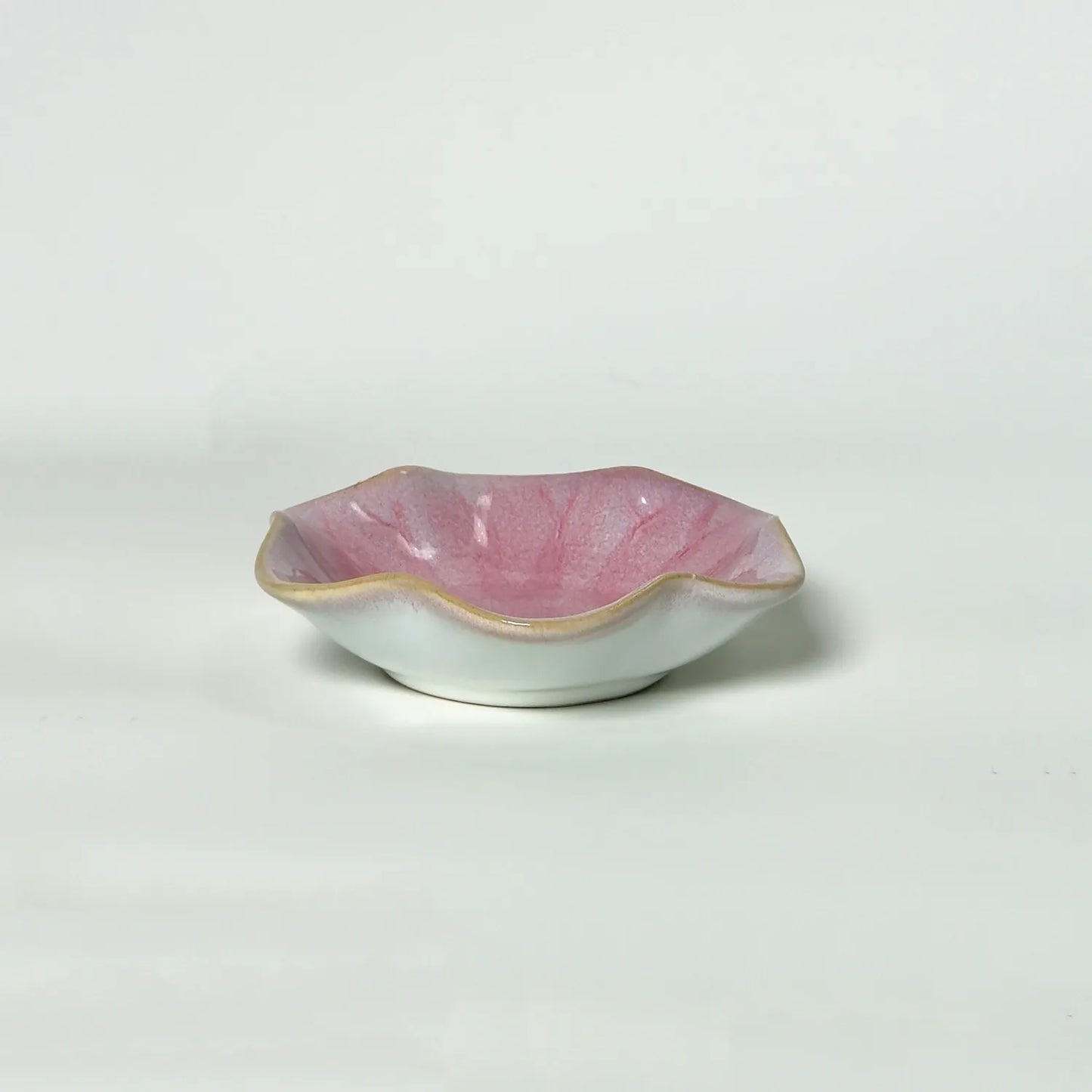 pink lotus leaf ceramic tray jewelry storage key tray