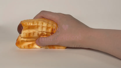 realistic chocolate lava waffle squishy stress relief toy soft pu